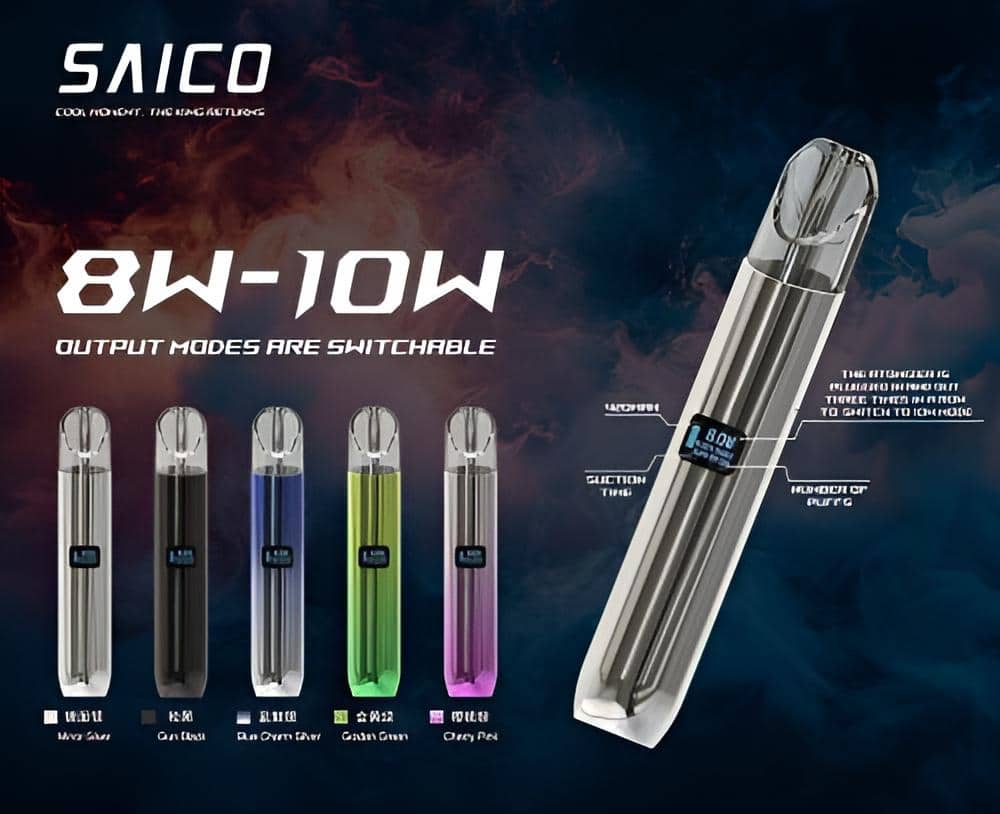 Saico 炫刻電子煙主機丨36款配色可選·LED燈效設計｜電子煙專賣